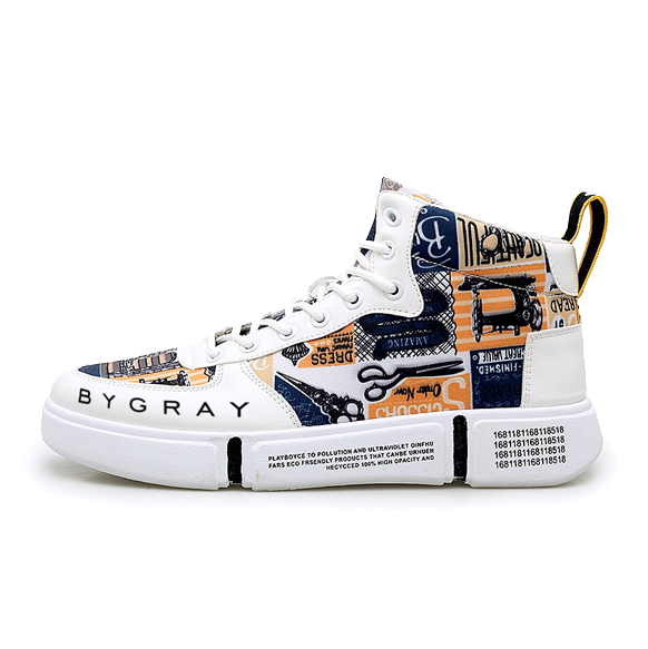 BYGRAY SIGNATURE MID TOP SNEAKER, SKYLINE WHITE