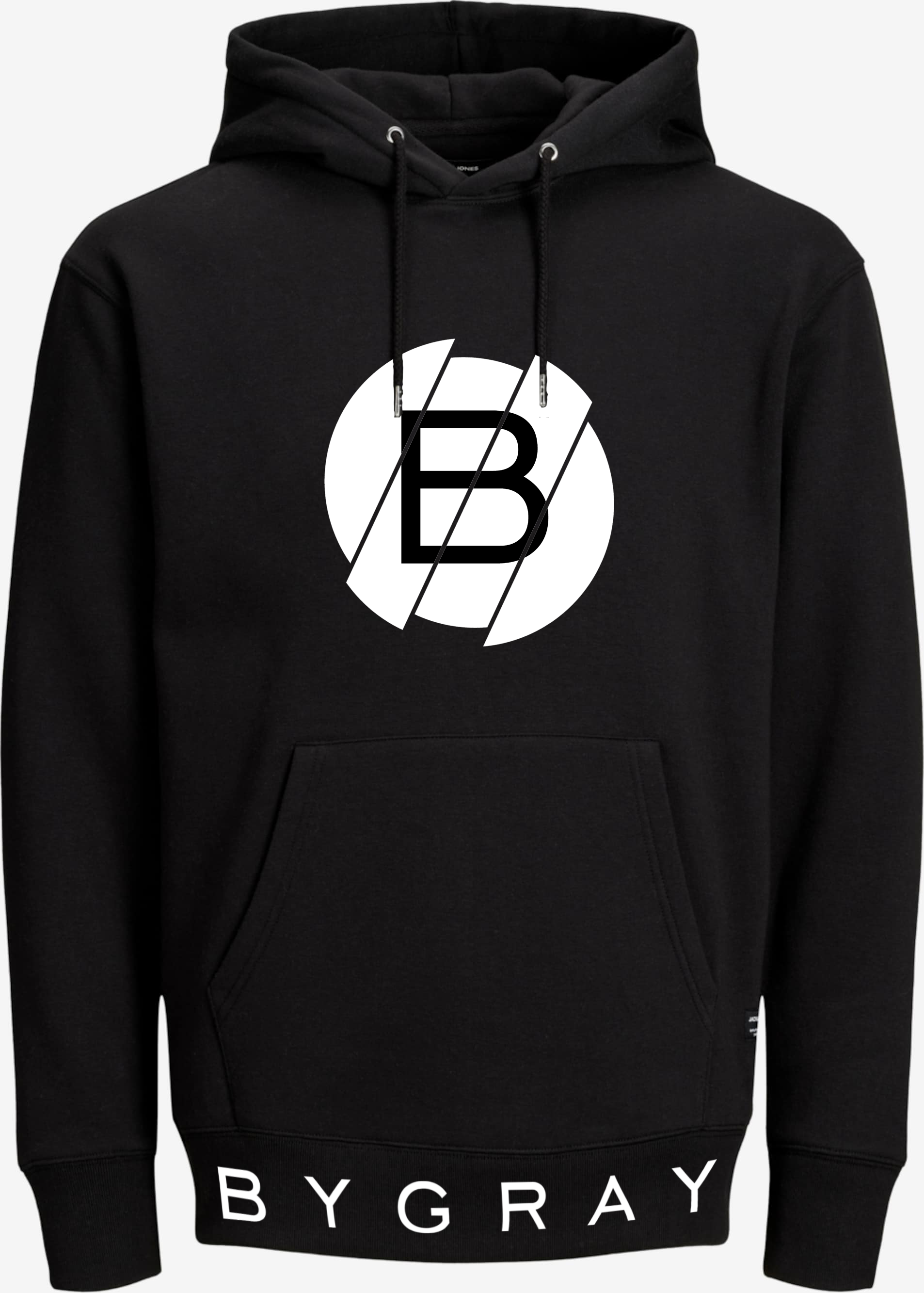 BYGRAY HOODIE LOGO PATCH, URBAN BLACK